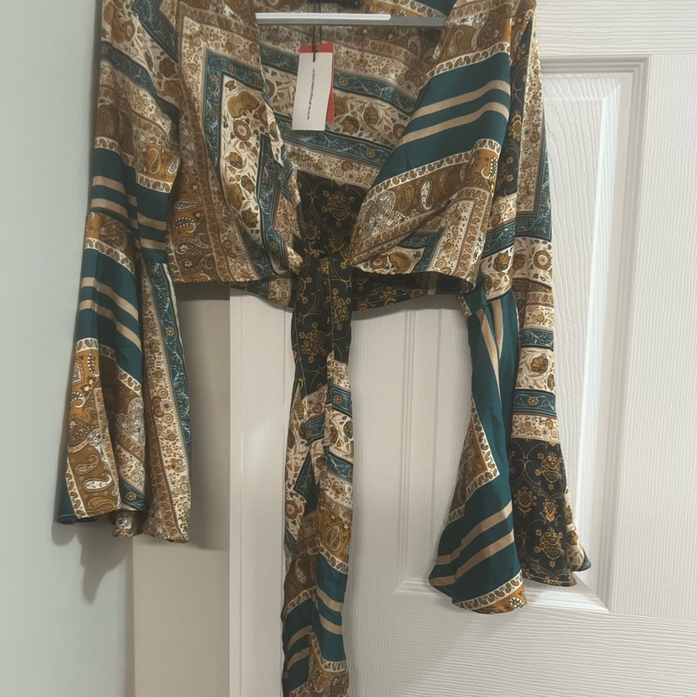 Fashion Nova Multicolor Patterned Blouse